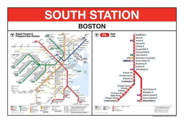 Boston MBTA Red Line Station Panel Prints