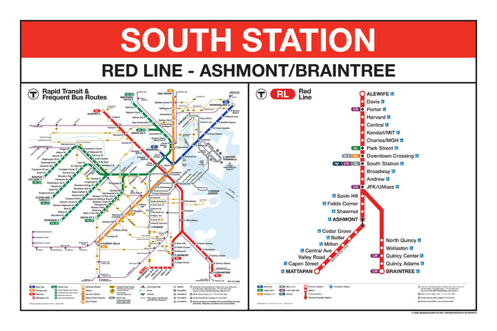 Boston MBTA Red Line Station Panel Prints