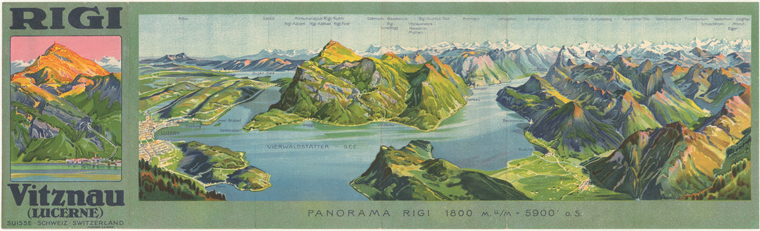 Rigi Vitznau, Switzerland Bird's Eye View Circa 1920s