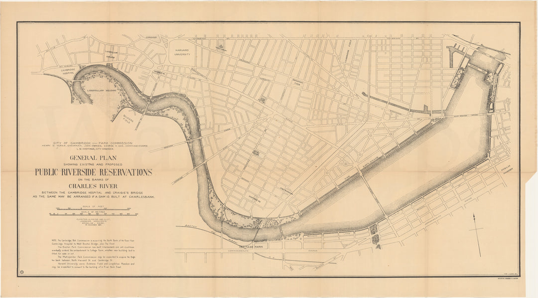 Existing and Proposed Charles River Public Reservations, Cambridge and Boston, Massachusetts 1894