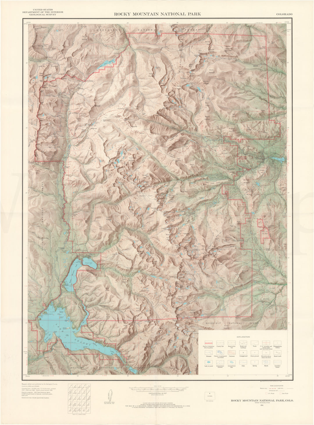 Rocky Mountain National Park, Colorado 1961 (USGS)