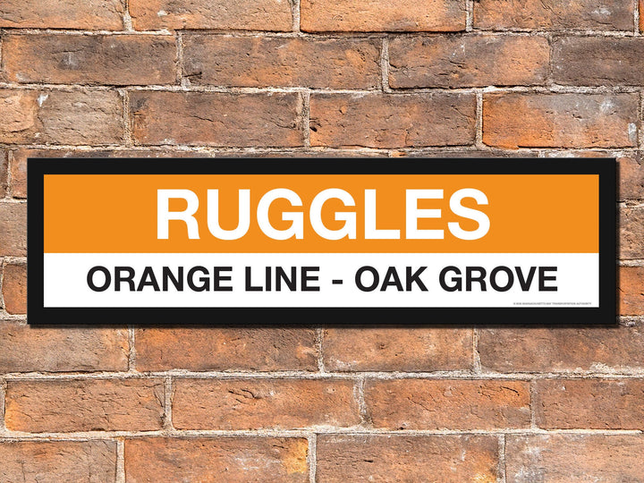 Boston MBTA ORANGE LINE Framed Replica Station Signs