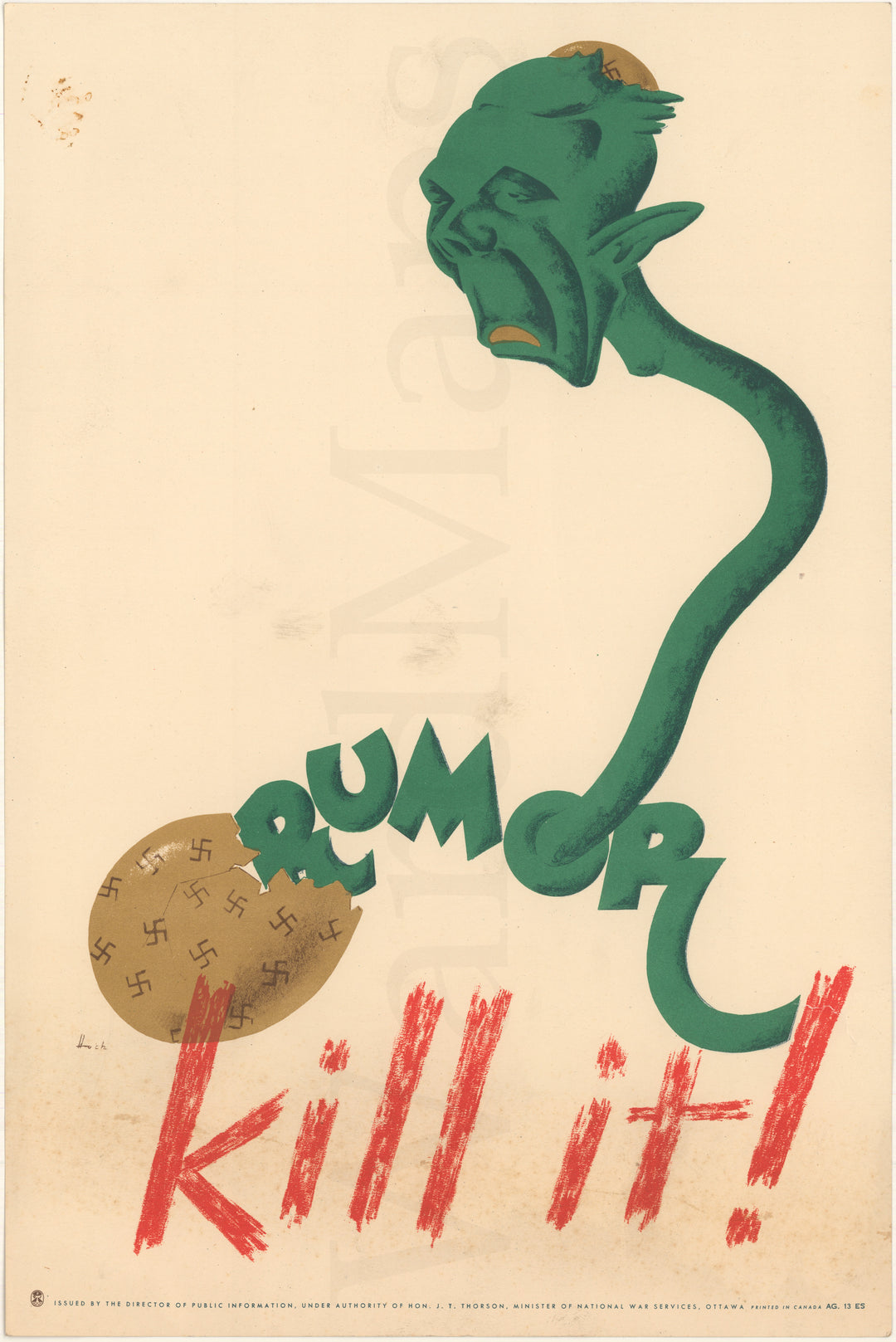 “Rumor – Kill It!” WWII Poster 1942 – Frank Newbould