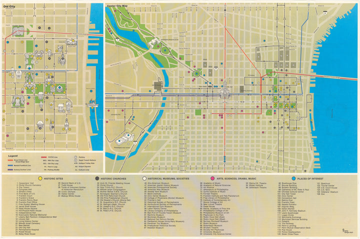 SEPTA (Philadelphia, Pennsylvania) Bicentennial Transportation Guide and Map 1976