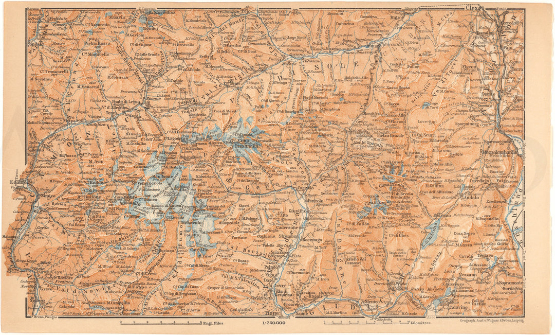 South Tyrol (Southwest Part), Italy 1911: Mount Adamello - Trento Region