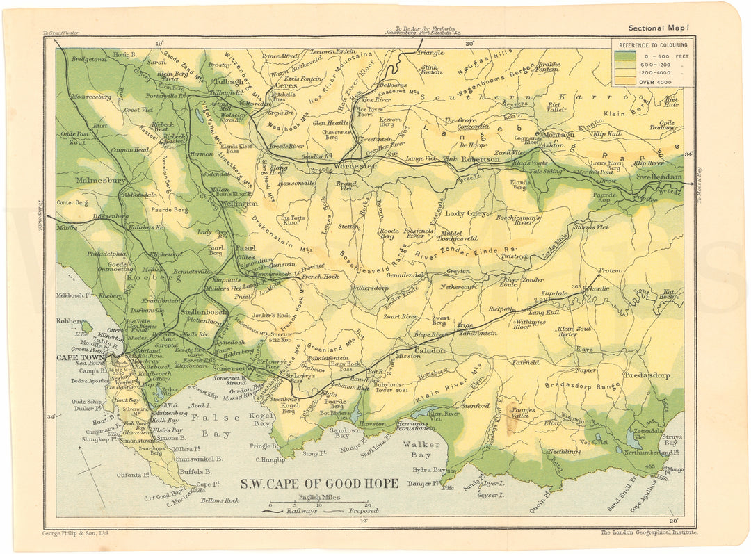 South Africa 1920: Southwest Cape of Good Hope
