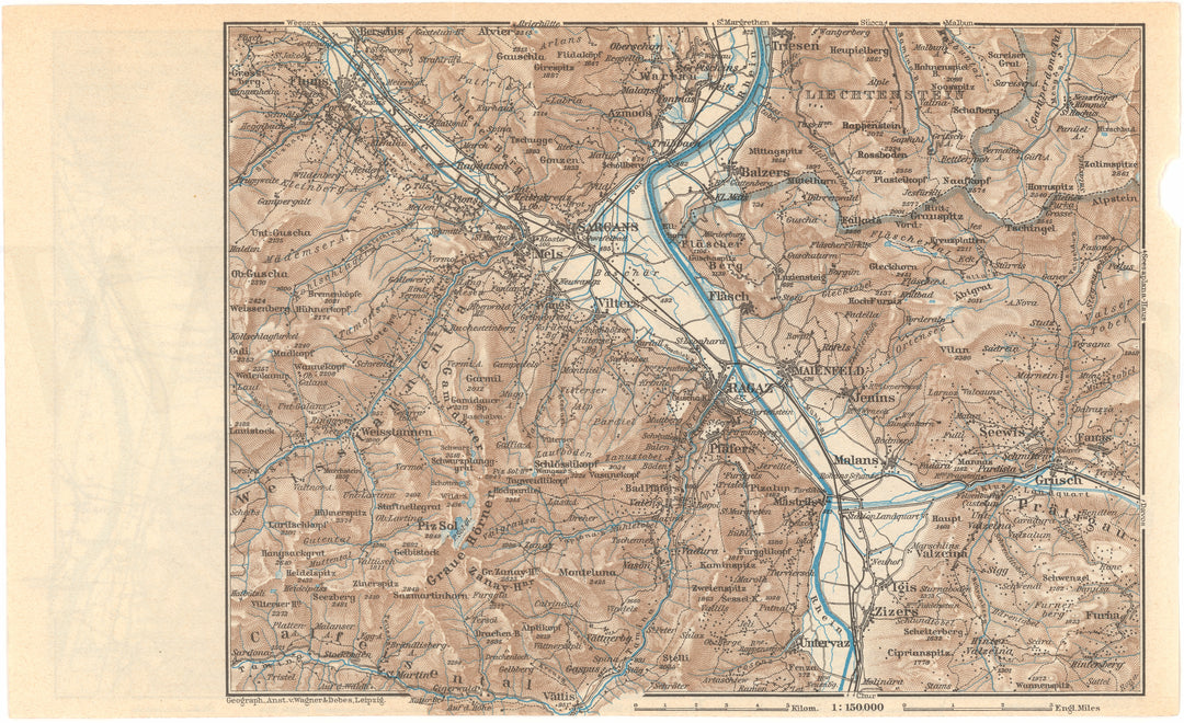 Saint Gallen Canton, Switzerland 1938: Bad Ragaz - Sargans Region