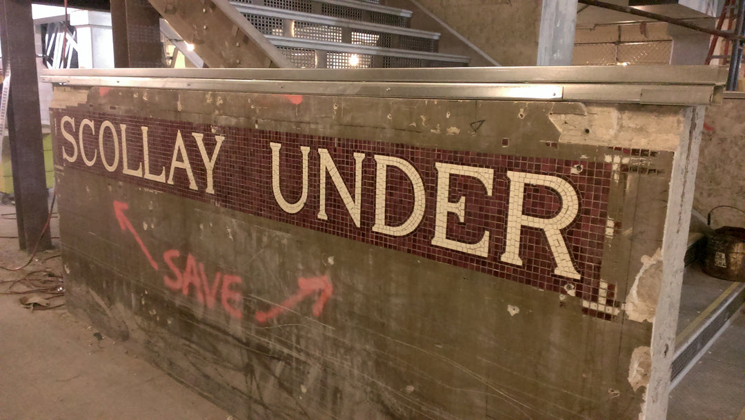 Scollay Under Mosaic Tiles at Government Center Station, Boston, Massachusetts, September 2015