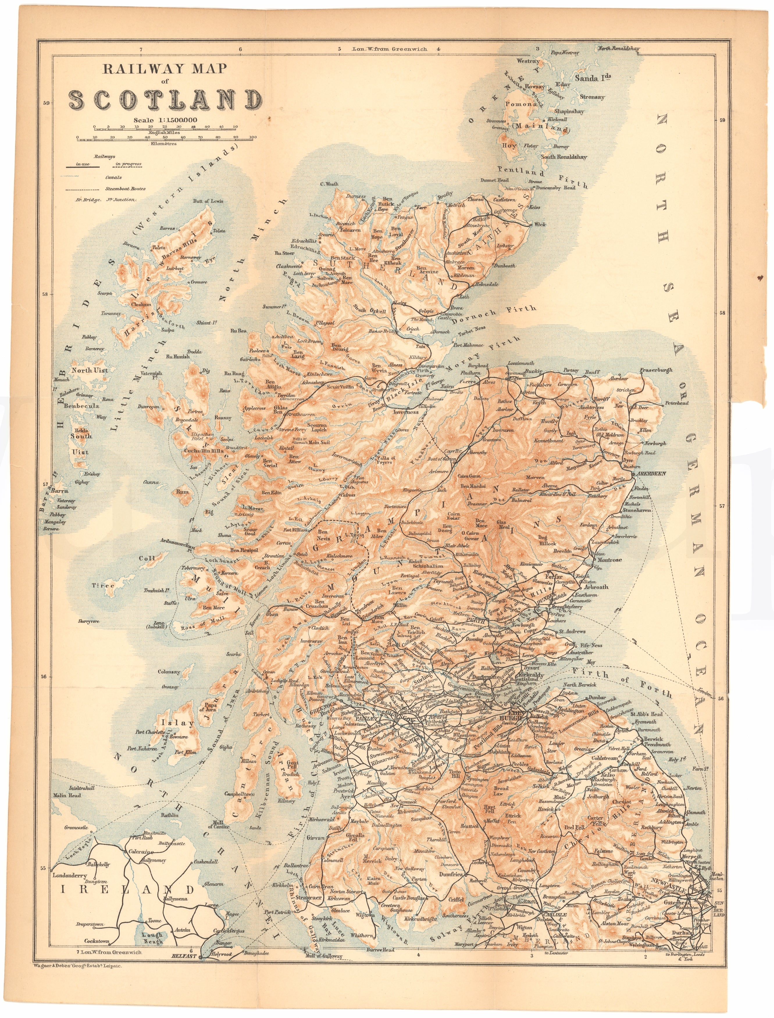 Scotland Map Loco Scotland 1894 Railway Map – WardMaps LLC