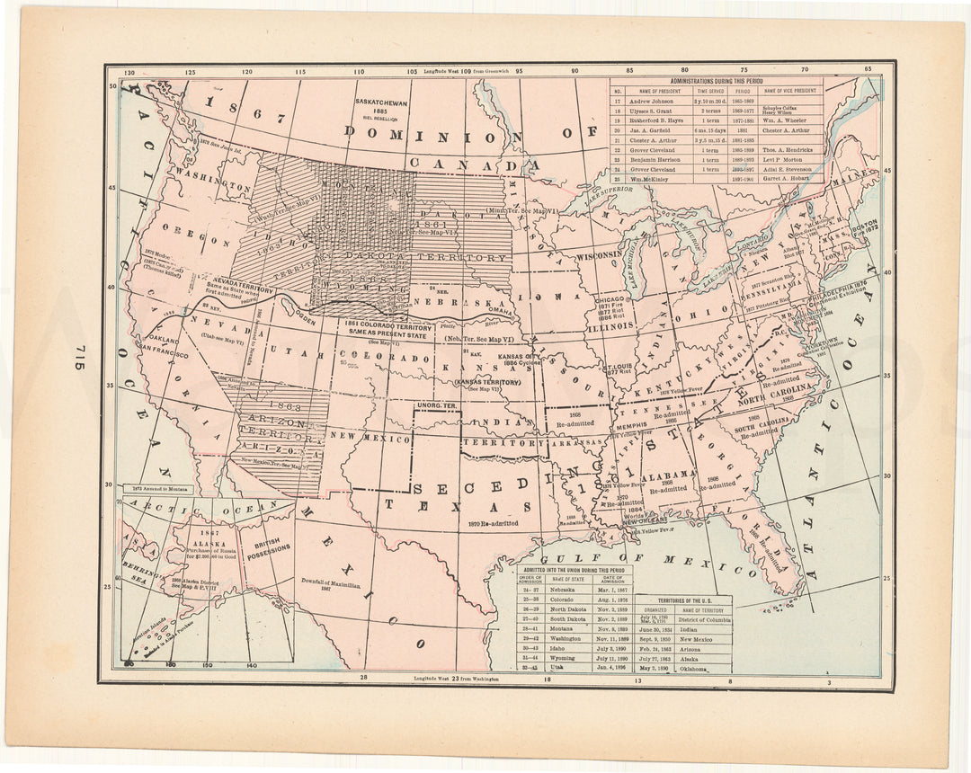 United States 1903: States and Territories 1865-1901