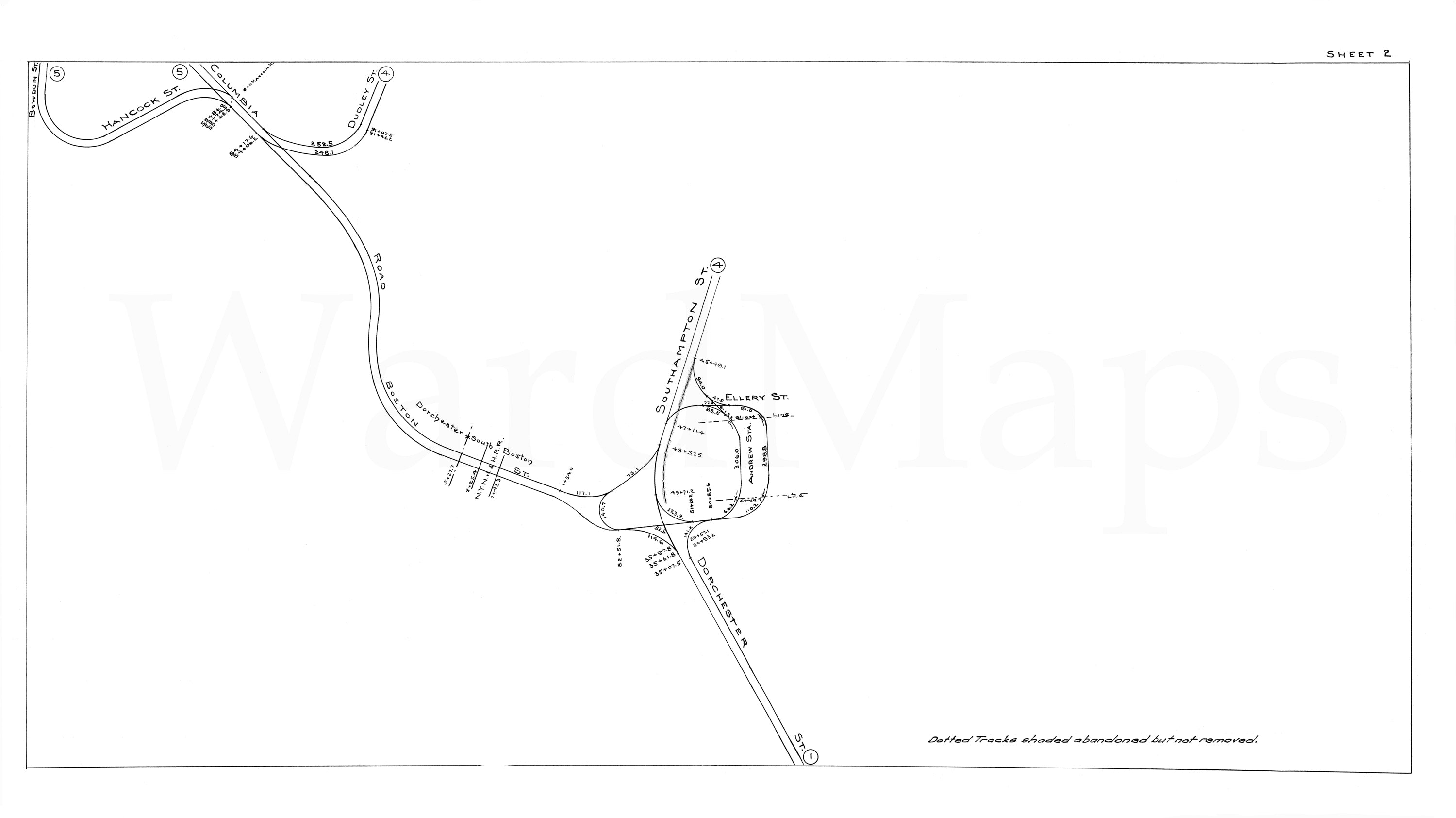 BERy Track Milage Map 1946 Plate 02: South Boston, Massachusetts ...