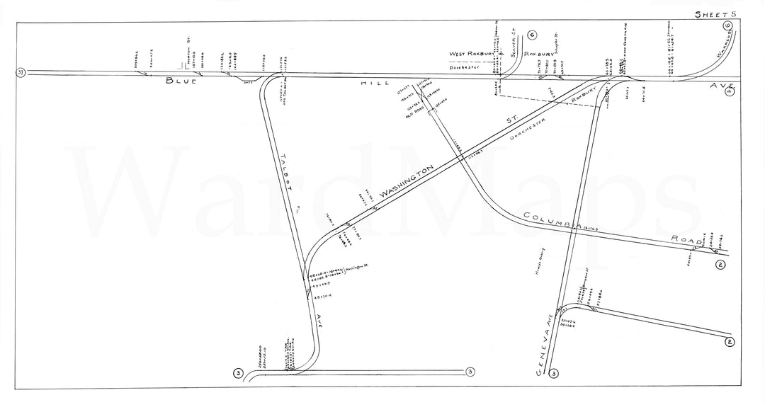 BERy Track Milage Map 1946 Plate 05: Dorchester and Roxbury, Massachusetts