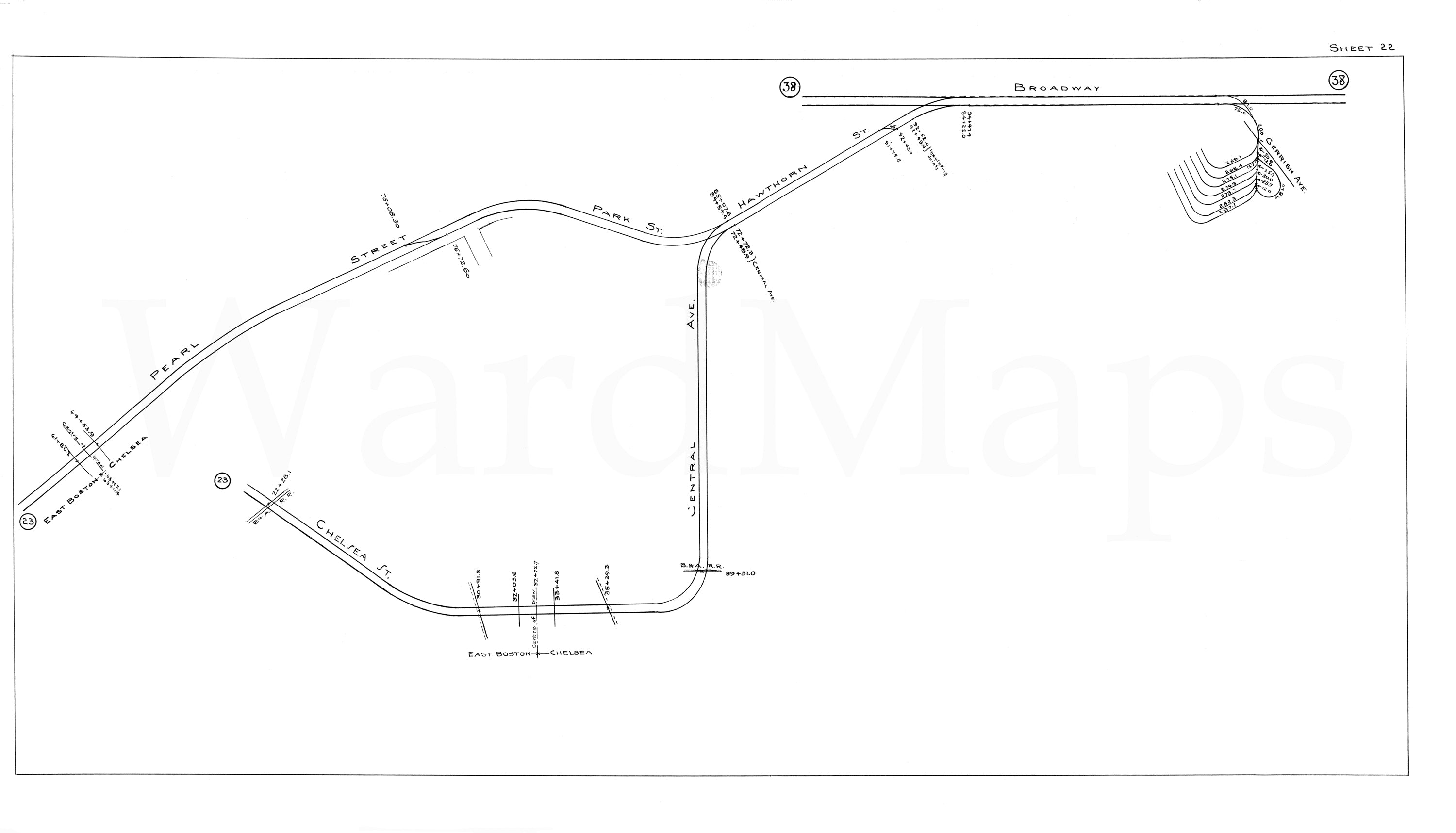 BERy Track Milage Map 1946 Plate 22: Chelsea, Massachusetts – WardMaps LLC