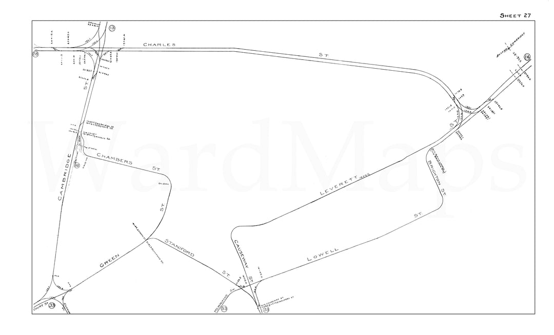 BERy Track Milage Map 1919 Plate 27: Boston, Massachusetts