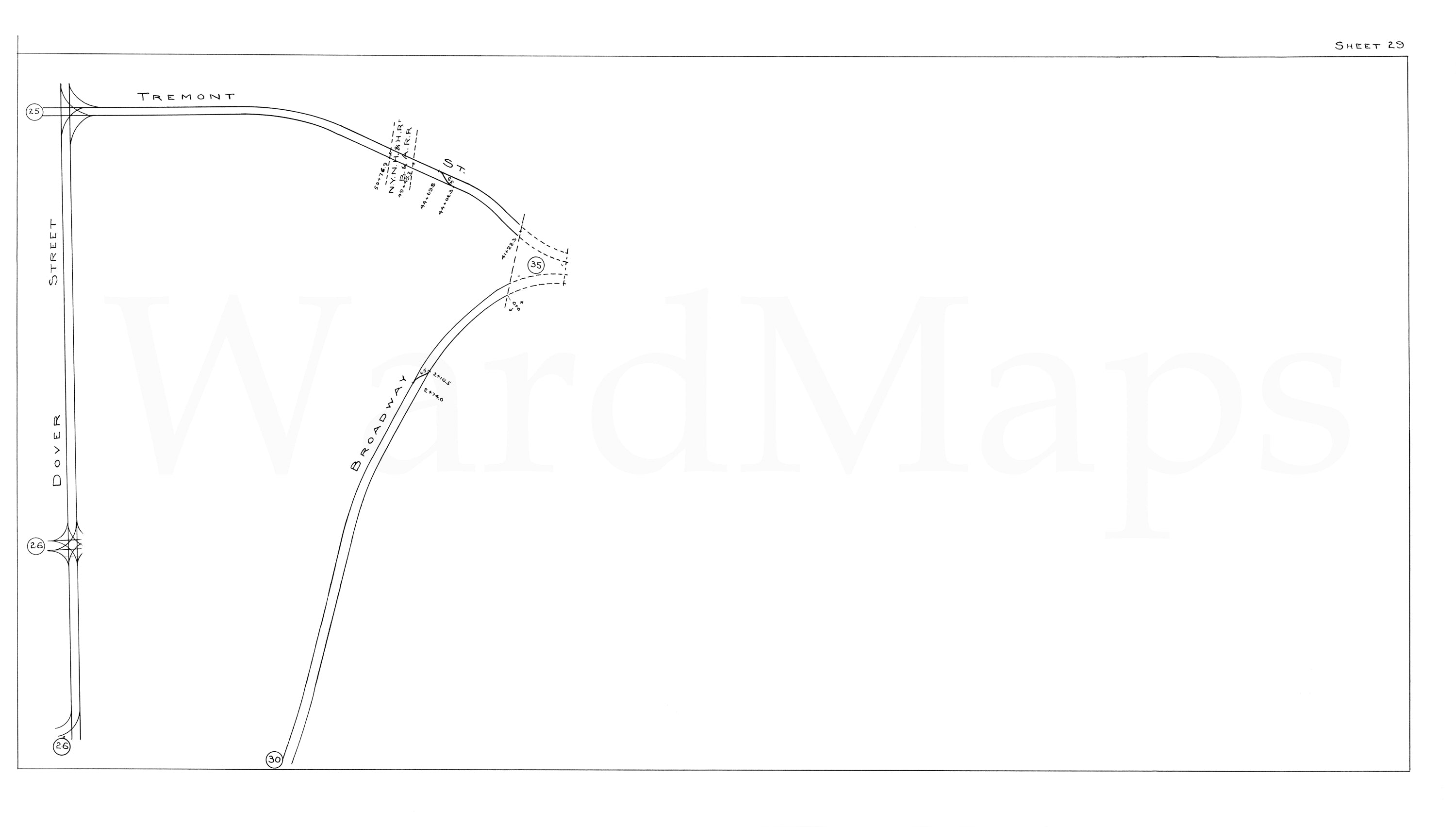BERy Track Milage Map 1946 Plate 29: Boston, Massachusetts – WardMaps LLC