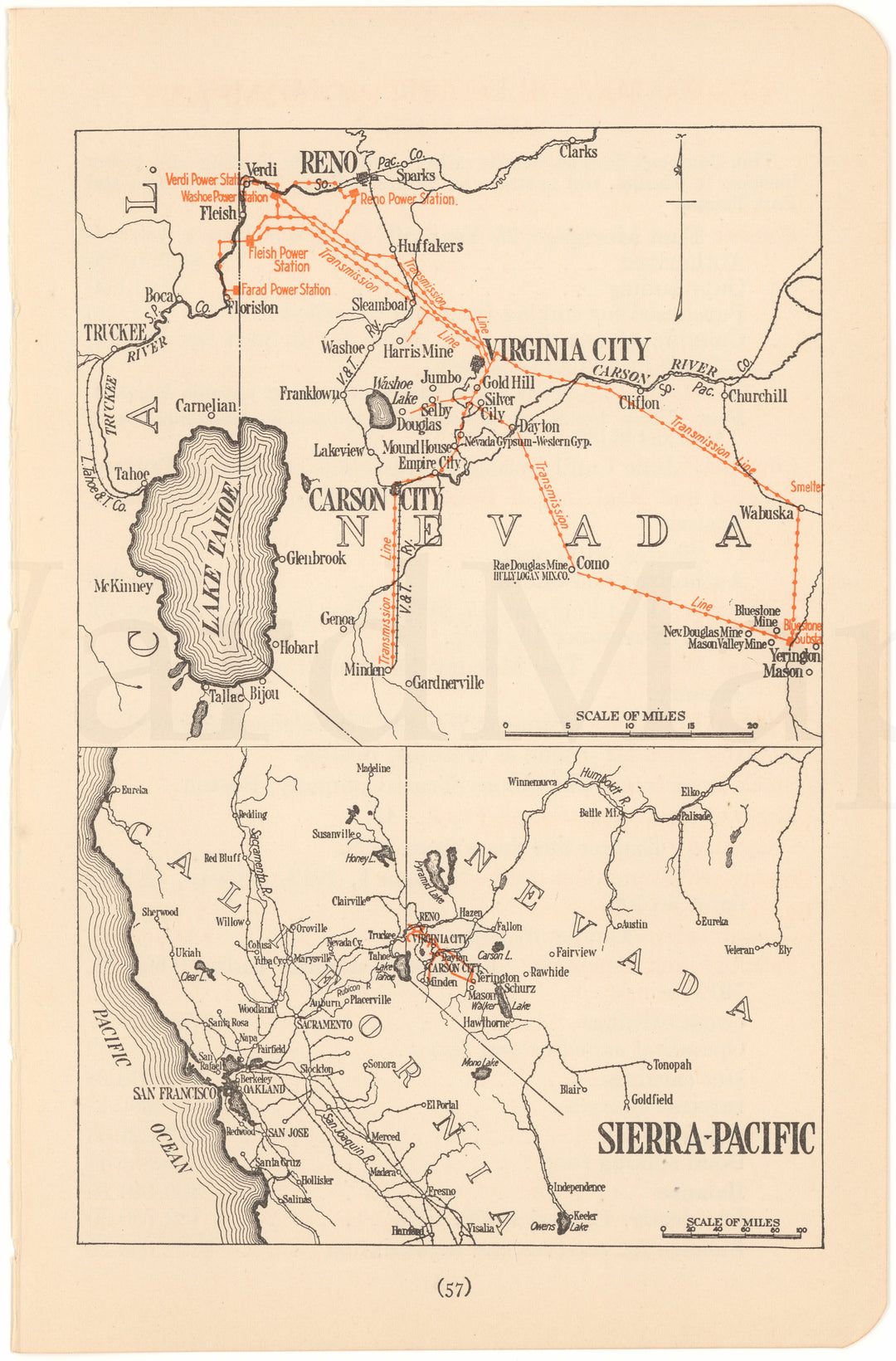 Western Nevada Power Lines 1913: Reno - Virginia City - Carson City