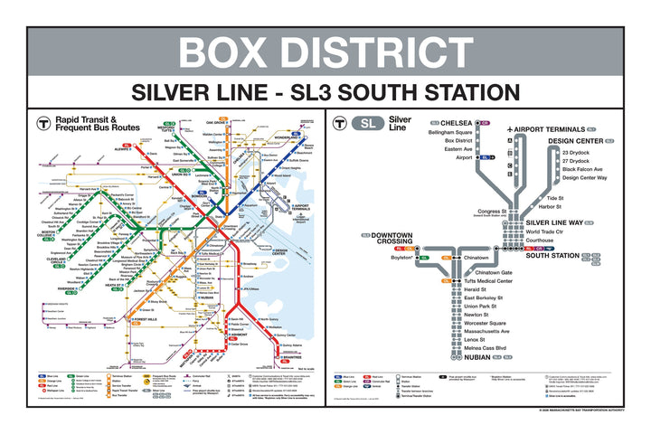 Boston MBTA Silver Line Station Panel Prints