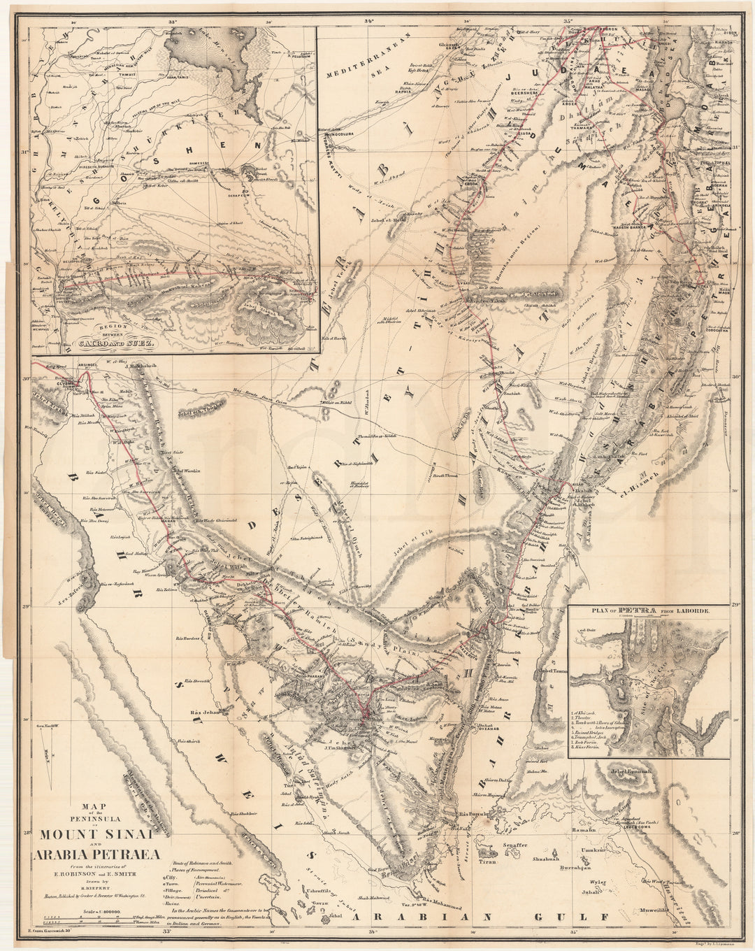 Sinai Peninsula (Egypt) and Arabia Petraea (Jordan) 1856