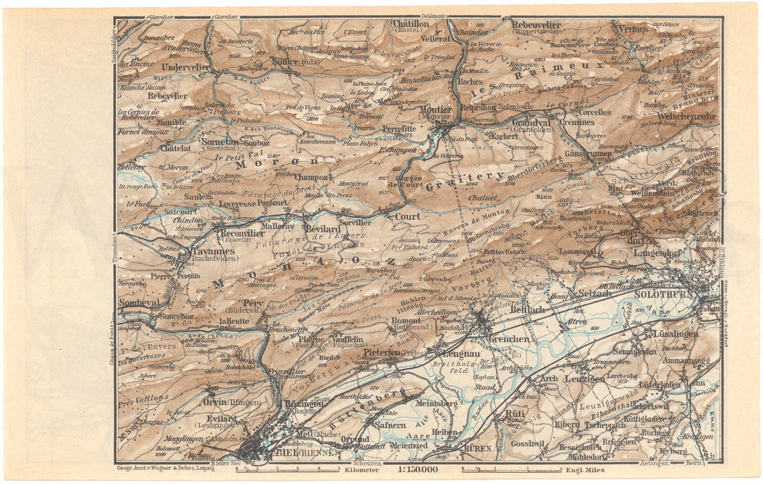 Solothurn Canton (Southwest Part), Switzerland 1938: Solothurn (City) Region