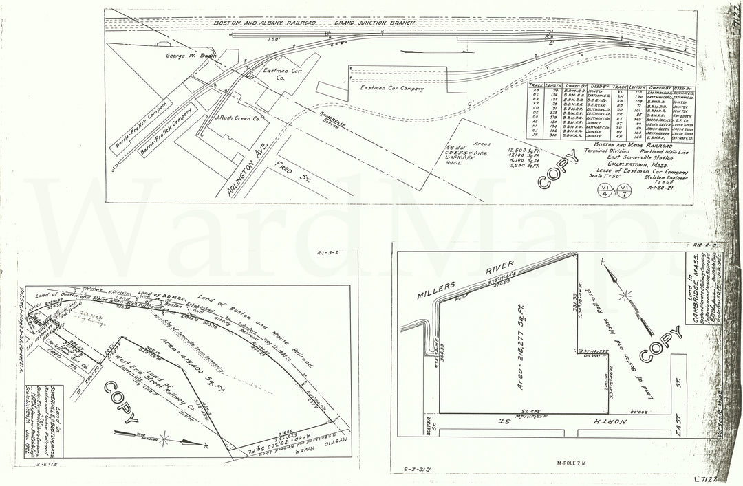 Boston & Maine Railroad Lands in Cambridge, Somerville, and Boston, Massachusetts 1921