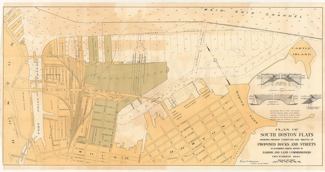 South Boston Flats Proposed Docks and Street, Massachusetts 1910