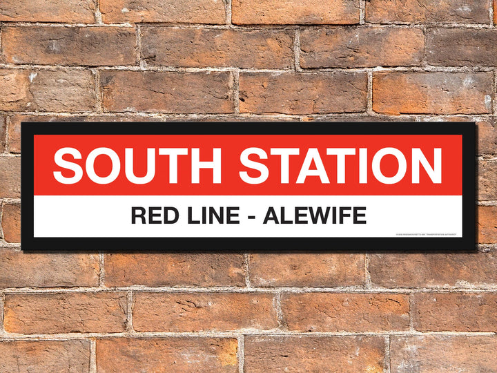 Boston MBTA RED LINE Framed Replica Station Signs