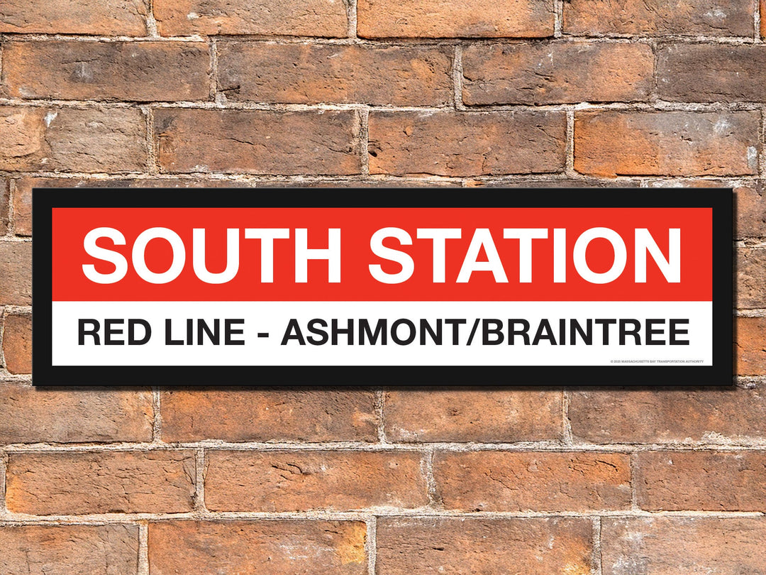 Boston MBTA RED LINE Framed Replica Station Signs