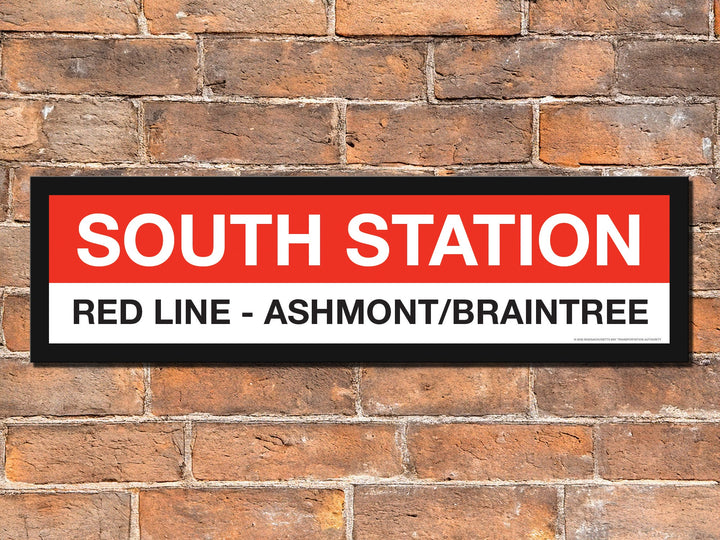 Boston MBTA RED LINE Framed Replica Station Signs
