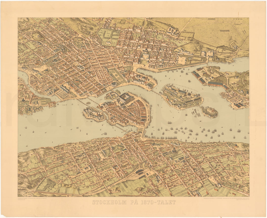 Stockholm, Sweden 1870 (Reprinted 1953)