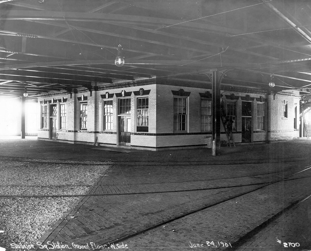 Street-level at Sullivan Square Terminal, Charlestown, Massachusetts, June 24, 1901