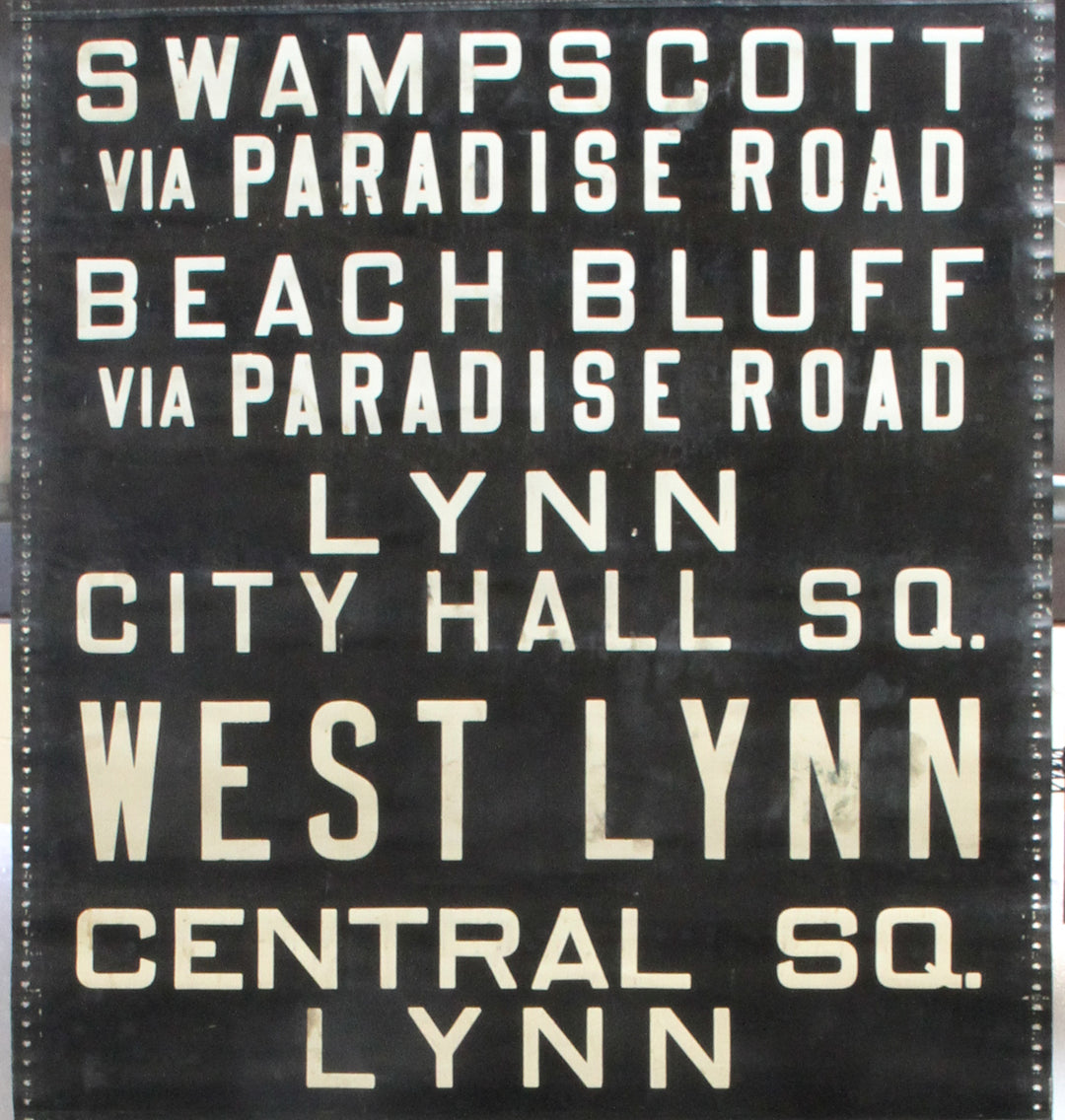 E. Mass. St. Ry. Co. Rollsign Curtain: Swampscott and Lynn
