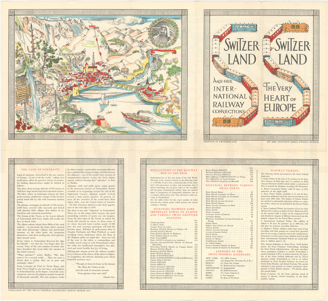 Switzerland 1937 International Railway Connections