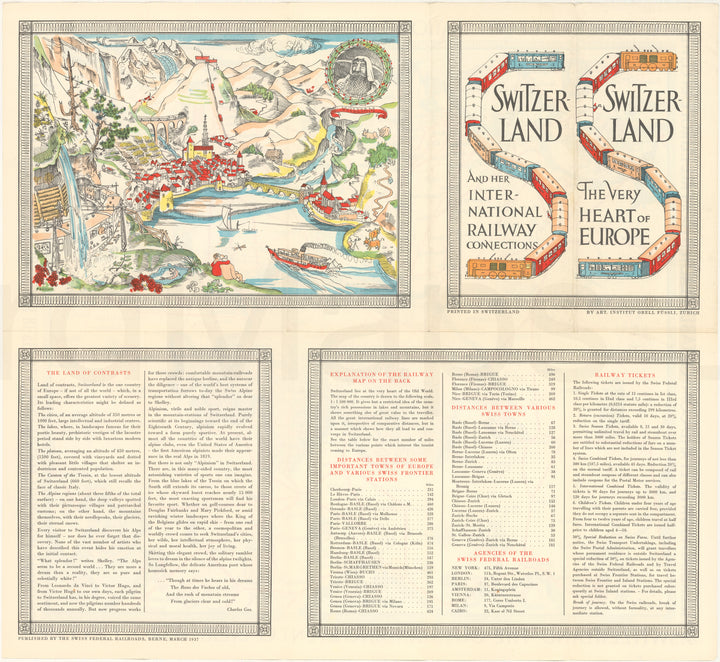 Switzerland 1937 International Railway Connections