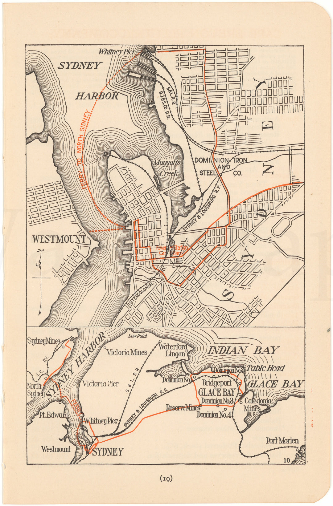 Sydney, Nova Scotia, Canada 1913: Streetcar Lines