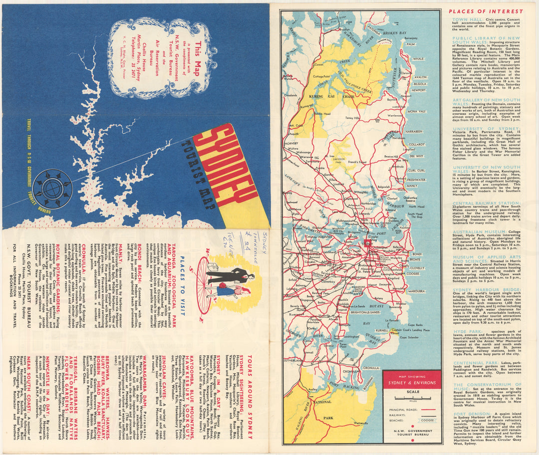 Sydney, Australia Tourist Map