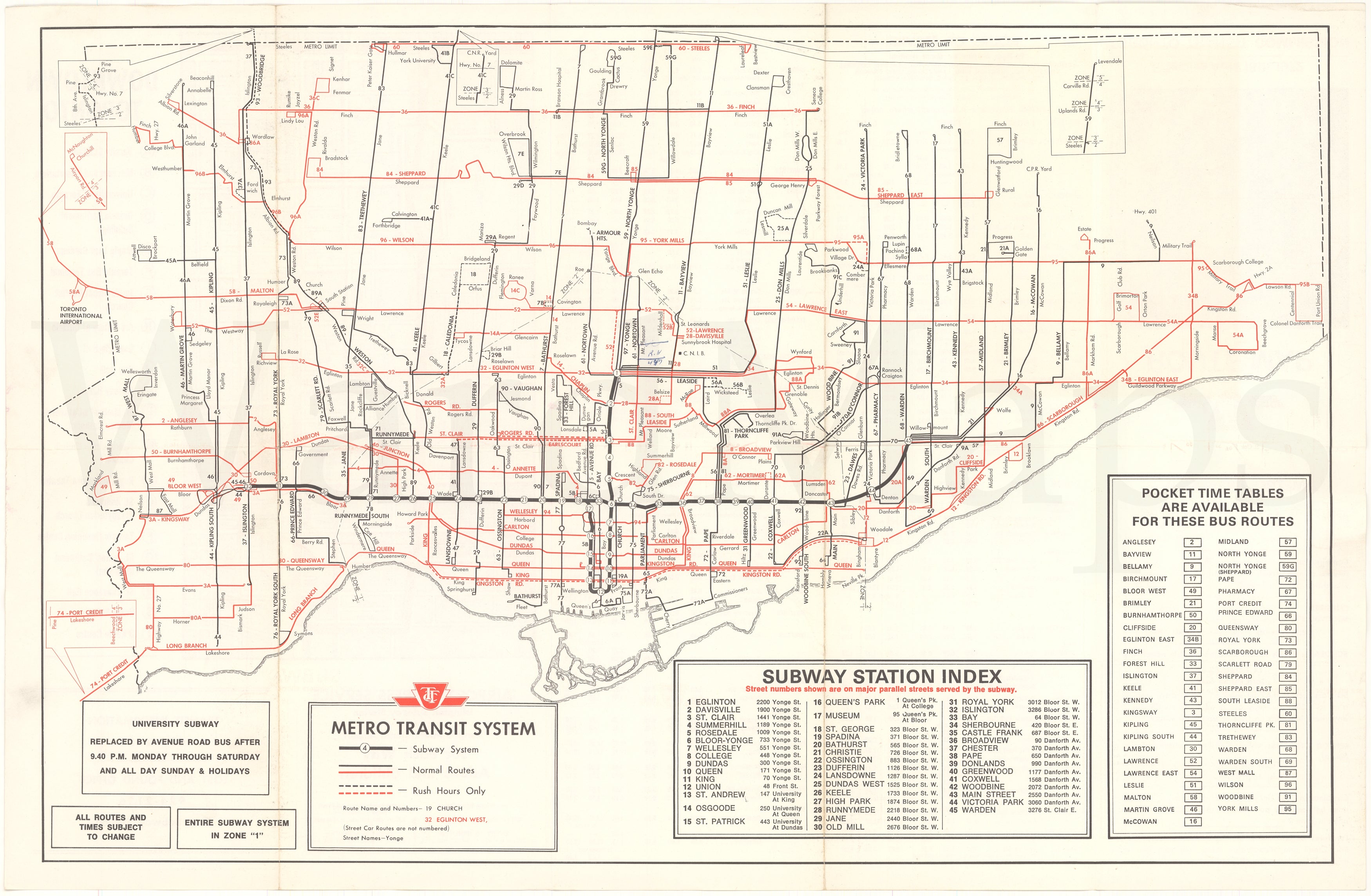 Toronto Transit Commission System Map 1972 April 16 (Ver. 2)