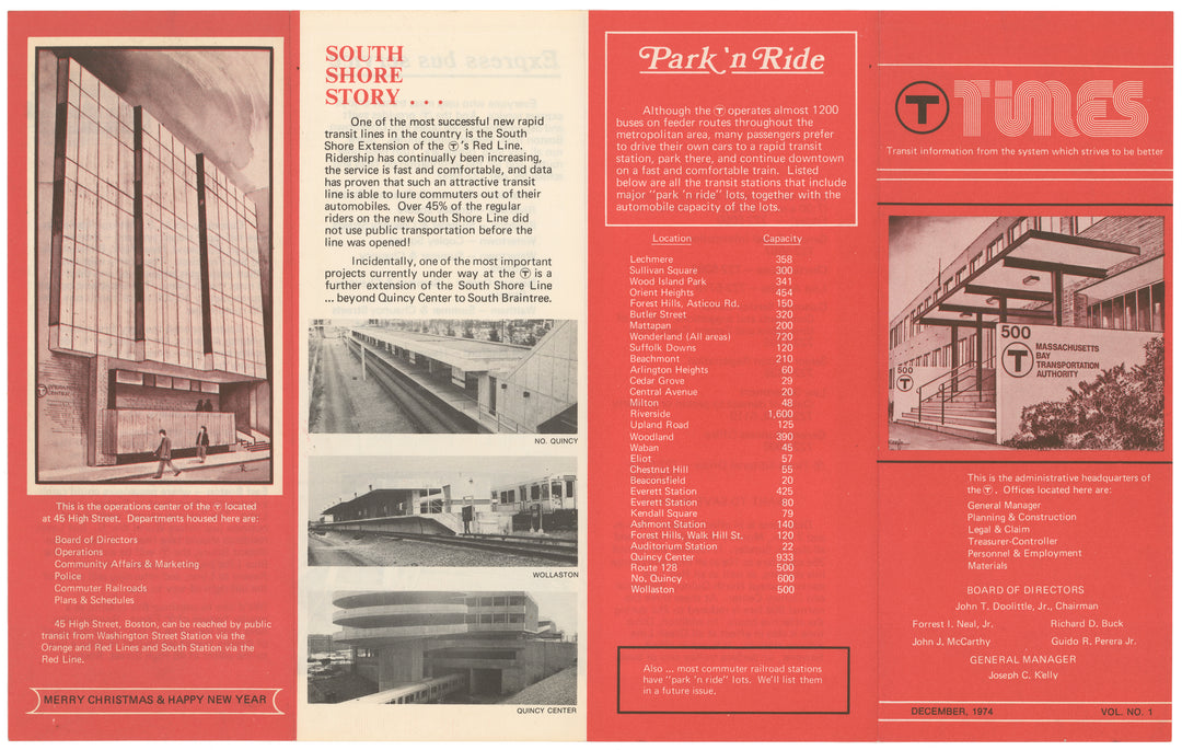 MBTA Arborway HQ (Jamaica Plain) and High Street Building (Boston), Massachusetts 1974