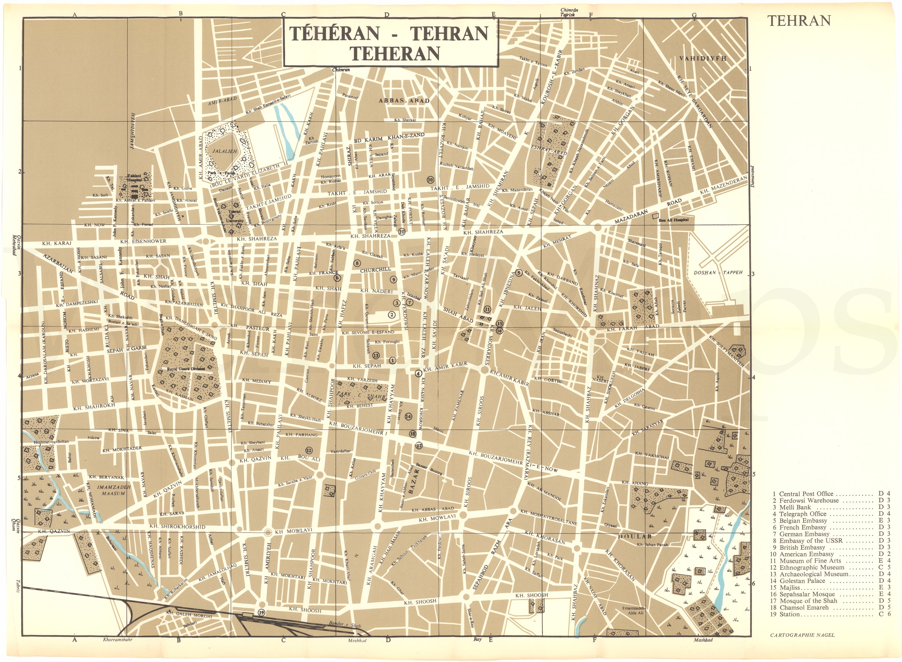 Tehran Map.pdf Tehran, Iran Circa 1969 – WardMaps LLC