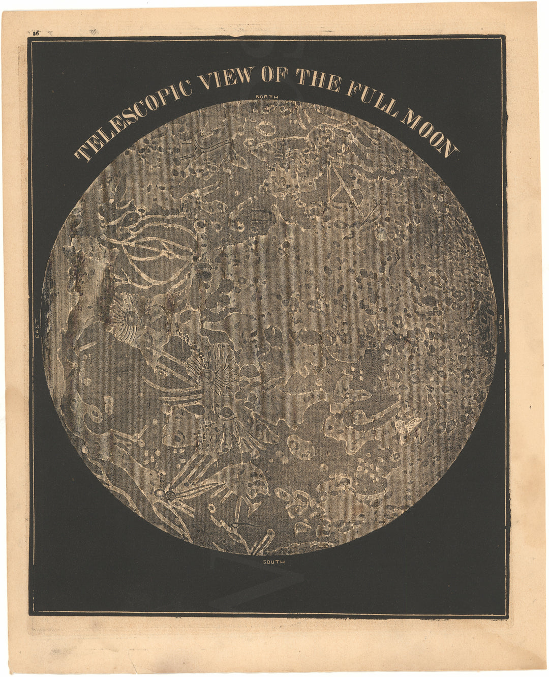 Telescopic View of The Moon 1863: Full Moon
