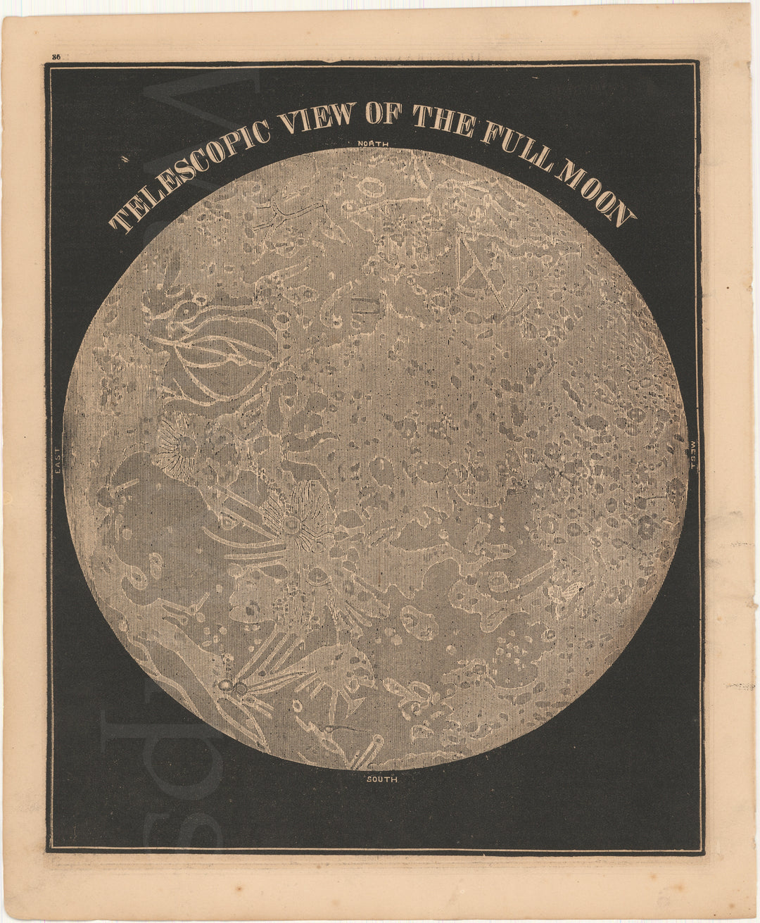 Telescopic View of The Moon 1868: Full Moon