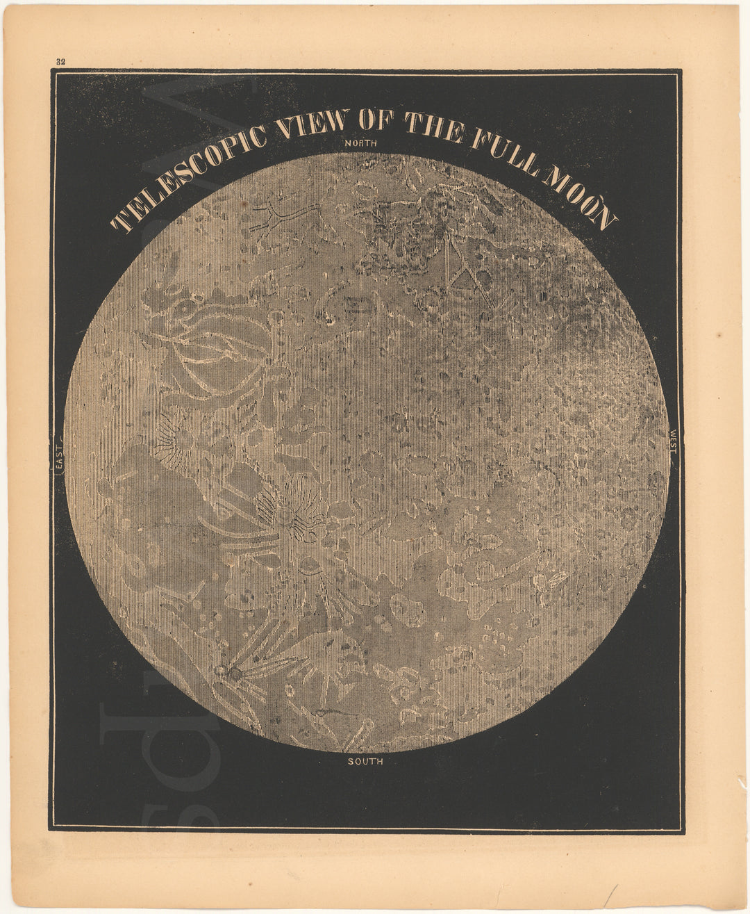 Telescopic View of The Moon 1851: Full Moon