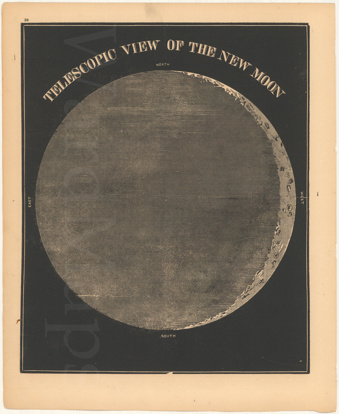 Telescopic View of The Moon 1851: New Moon