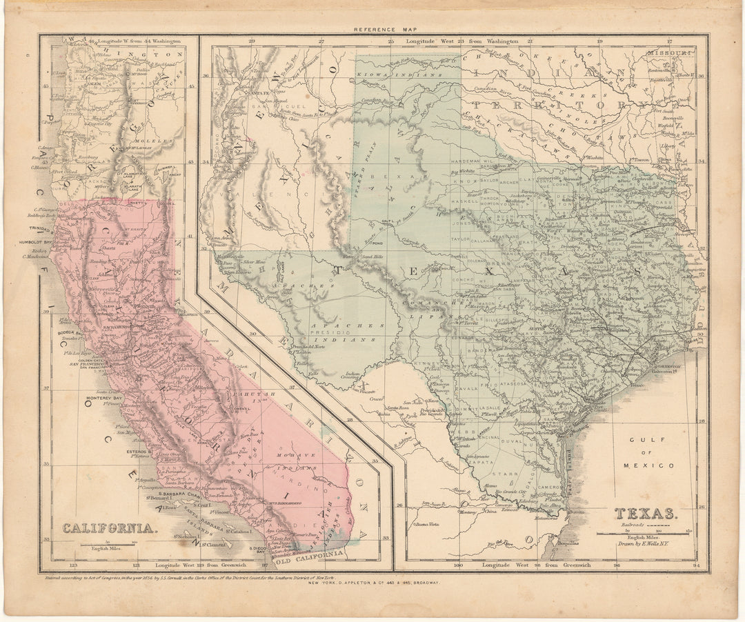 California and Texas 1866 (Cornell's)