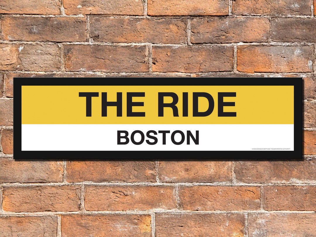Boston MBTA THE RIDE Framed Replica Station Sign