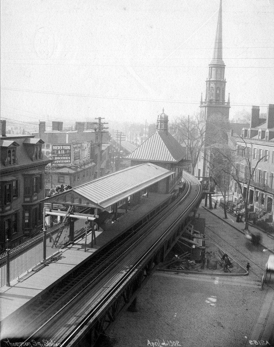 Thompson Square Station, Charlestown, Massachusetts April 1, 1902