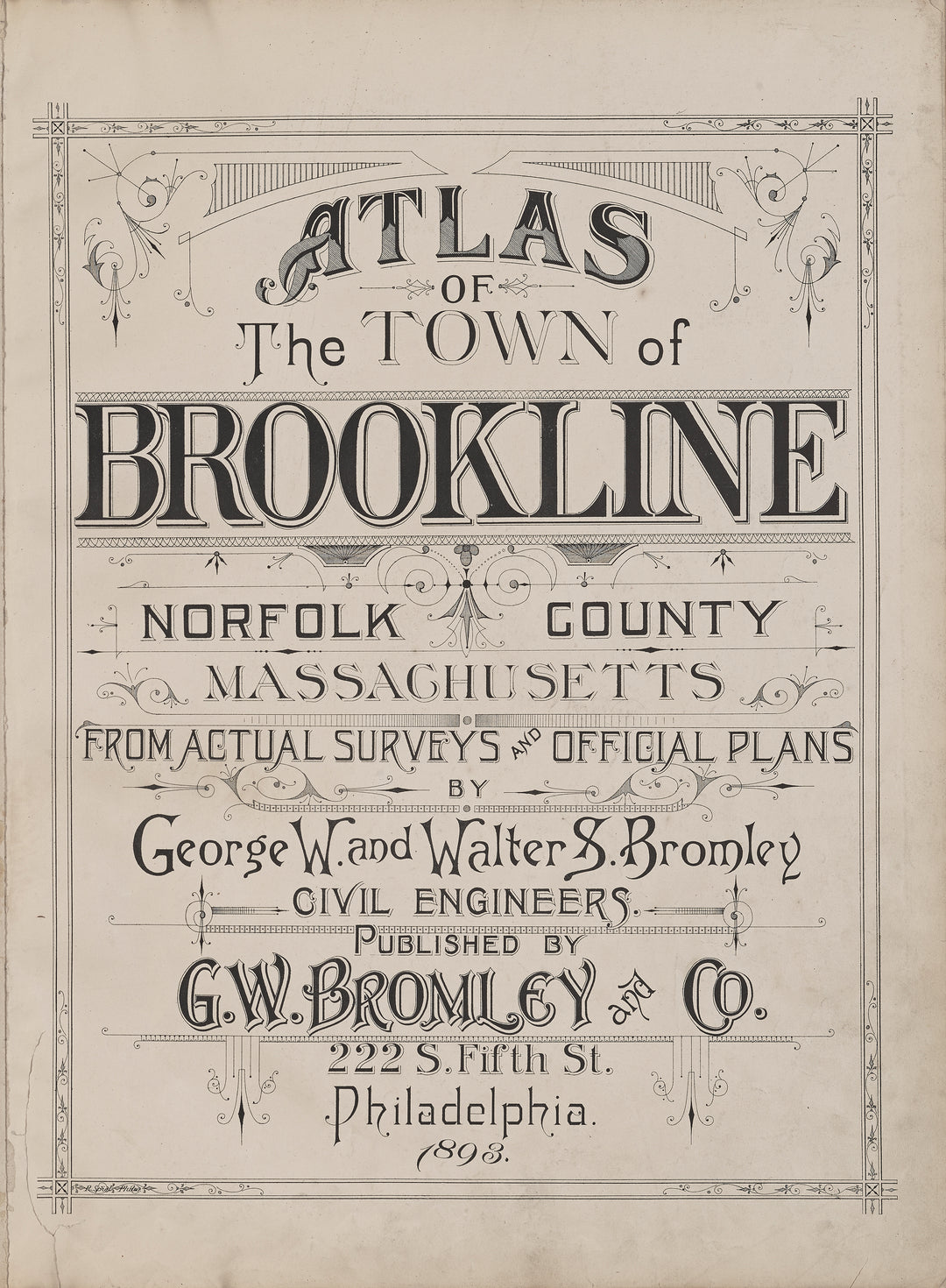 Brookline, Massachusetts 1893 Title Page