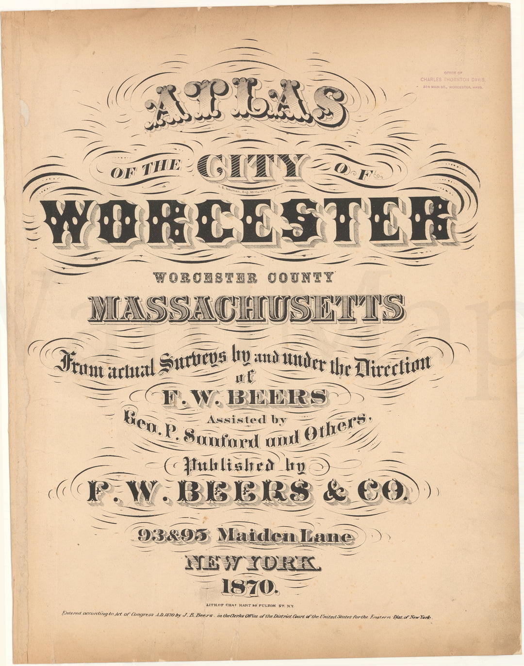 Worcester, Massachusetts 1870 Title Page