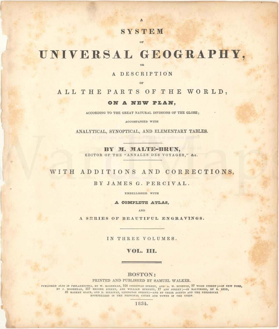 Universal Geography 1834 Title Page 1