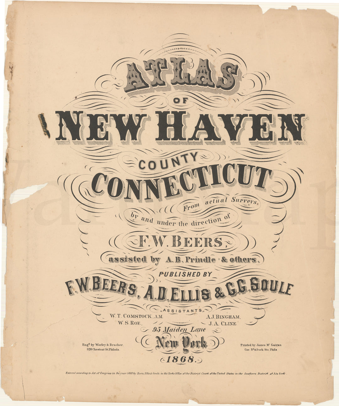New Haven County, Connecticut 1868 Title Page