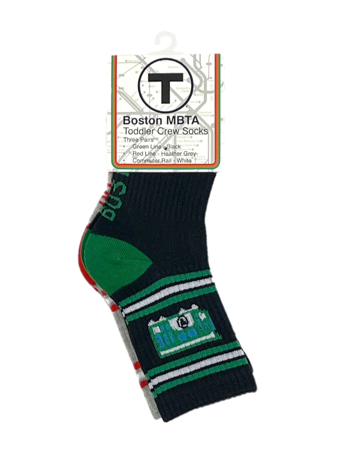Boston MBTA Toddler/Youth Crew Socks 3-Pair Set